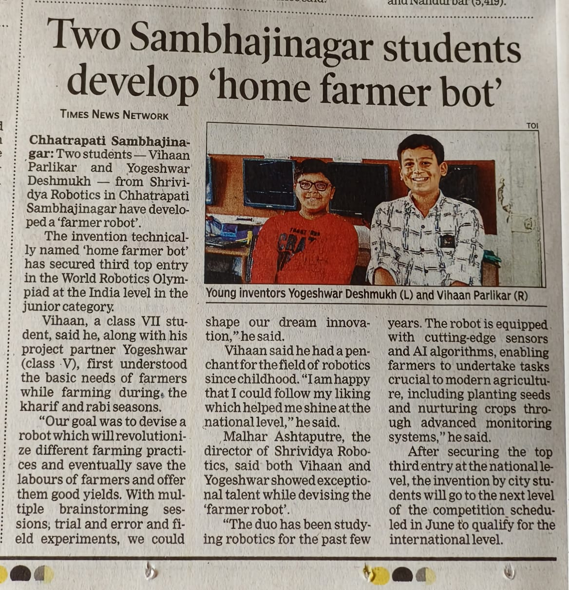 2024 Local Times of India News Clipping